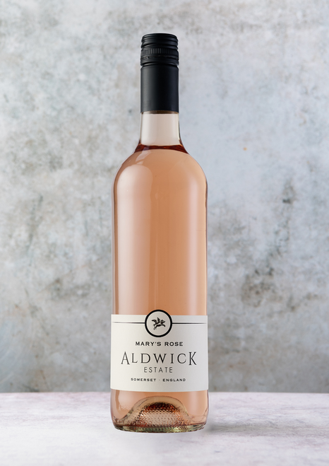 Rosé wine, grown at Aldwick Estate and made in Somerset, England.
