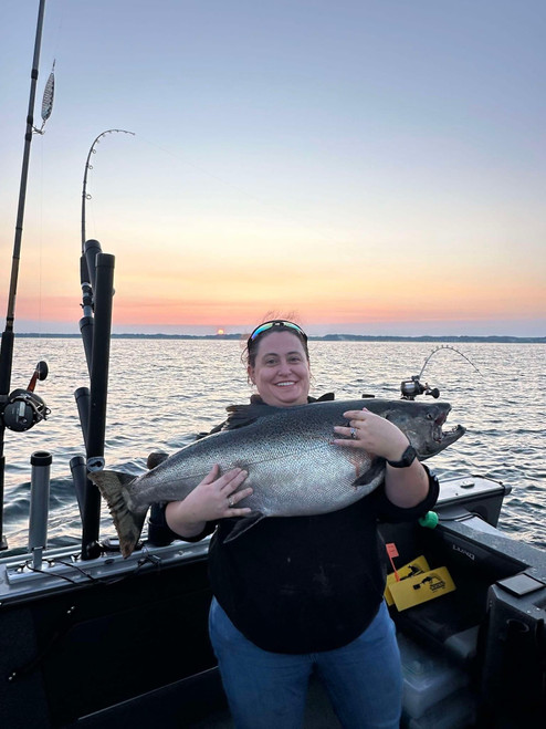 28.5lb King Salmon on Candy Corn!