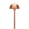 Contemporary dome pathway light in bronze finish featuring 8-inch hemispheric shade with raw copper finish and cylindrical stem. American-made landscape fixture with classic dome design ideal for modern property walkway lighting applications 