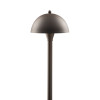 Modern 6-inch dome pathway fixture in dark bronze finish showcasing clean hemispheric shade design with smooth cylindrical stem for professional outdoor lighting. Premium exterior hardware with minimalist profile perfect for multi-unit property landscape illumination 