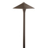 Contemporary pyramid pathway fixture in bronze finish showcasing streamlined triangular shade design for professional outdoor lighting installations. Premium exterior hardware with straight stem perfect for multi-unit property landscape illumination 