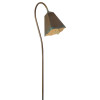Modern pathway lighting fixture with bronze finish and turquoise interior accent showcasing gooseneck design for contemporary outdoor spaces. Premium exterior hardware with angled shade perfect for multi-unit property landscape lighting 