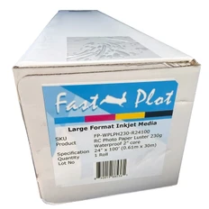 RC Photo Paper Luster 230g Waterproof 2” core Roll 24” x 100’