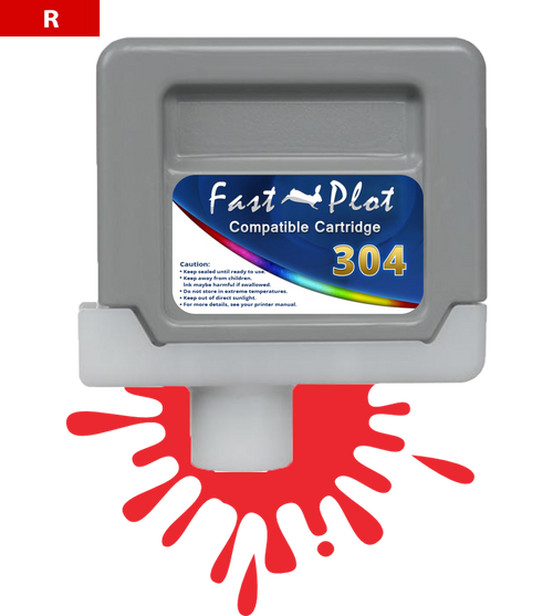 FastPlot Compatible Ink Cartridge Replacement for Canon 304 - Red