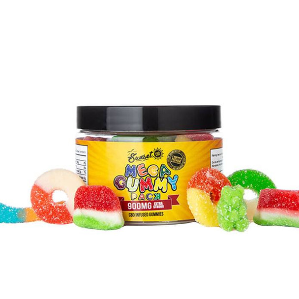 Sunset CBD - CBD Edible - CBD Infused Mixed Gummies - 14mg