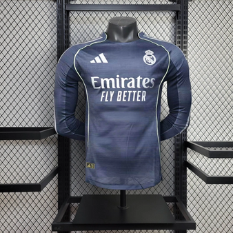Long Sleeve Player Version Real Madrid  25/26 Away Jersey