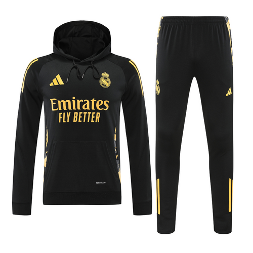 Real Madrid Black Hoodie Track Suit
