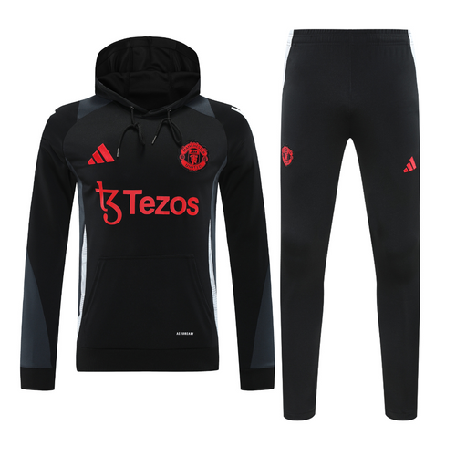 Manchester United Black Hoodie Track Suit