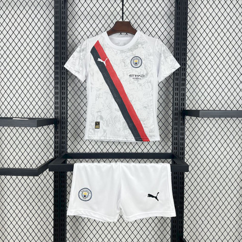 Kids Manchester City White 2025/26 Jersey