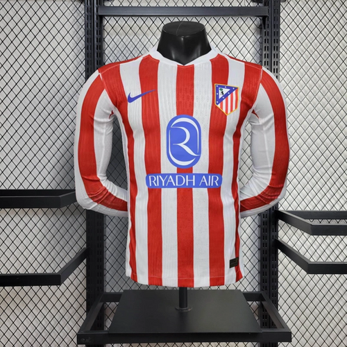 Long Sleeve Player Version  Atlético Madrid 25/26 Home Jersey