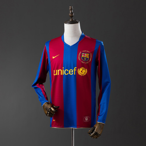 Retro FC Barcelona 07/08 Long Sleeve Home Jersey