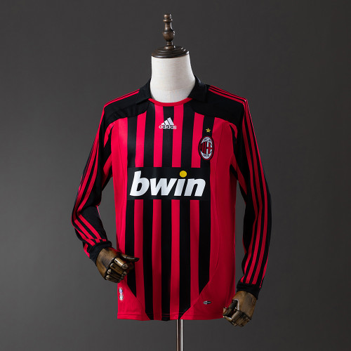 Retro AC Milan 07/08 Long Sleeve Home Jersey