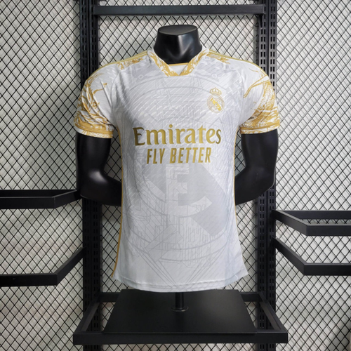 Player Version Real Madrid White/Gold Jersey