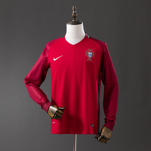 Retro Portugal 2016 Long Sleeve Home Jersey