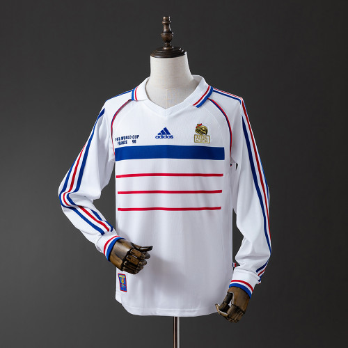 Retro France 1998 Long Sleeve Away Jersey