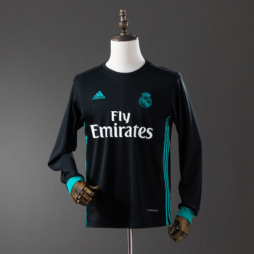 Retro Real Madrid 17/18 Long Sleeve Away Jersey