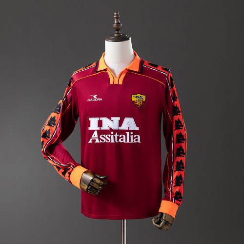 Retro Roma 98/99 Long Sleeve Home Jersey