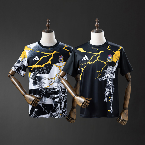 2-Piece Real Madrid White/Black Marvel Special 25/26 Jersey's