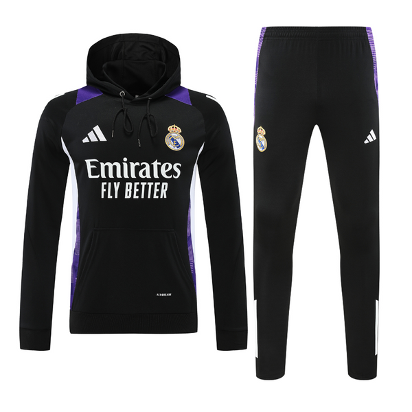 Real Madrid Black/Purple Hoodie Track Suit