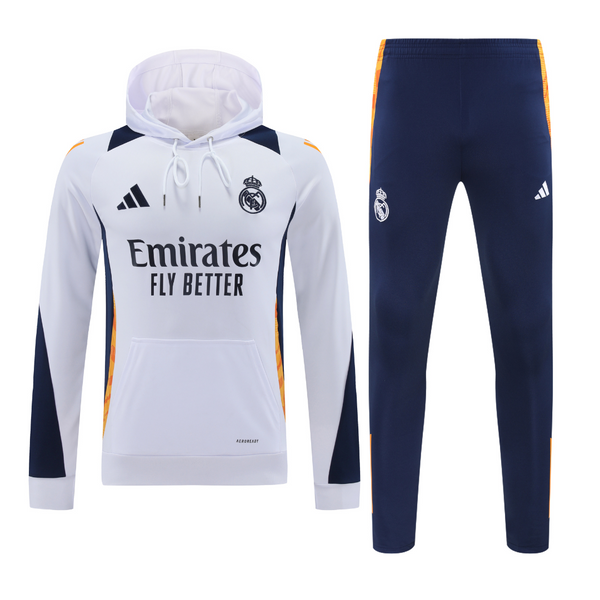 Real Madrid White/Navy Hoodie Track Suit