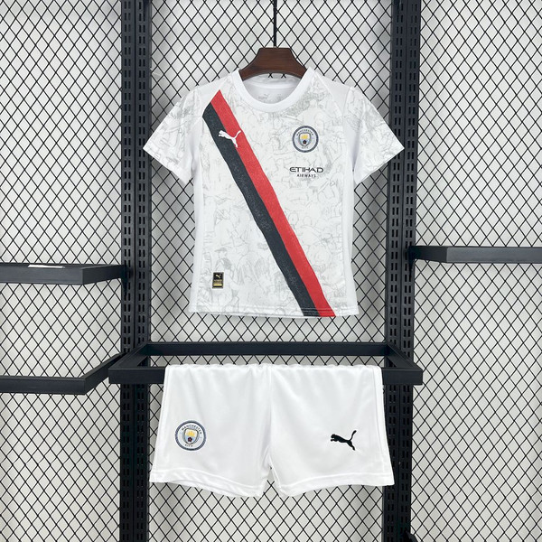 Kids Manchester City White 2025/26 Jersey