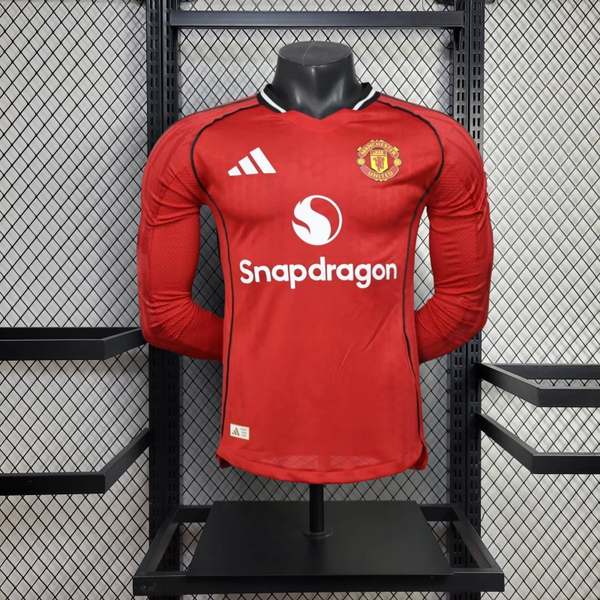 Long Sleeve Player Version Manchester United 25/26 Home Jersey