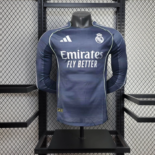 Long Sleeve Player Version Real Madrid  25/26 Away Jersey