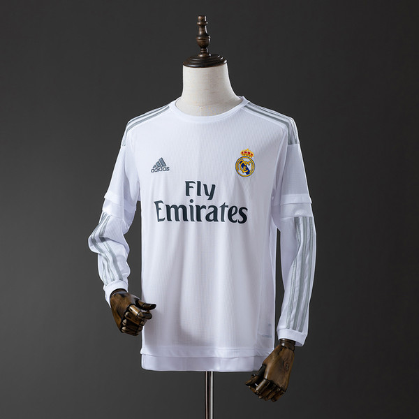 Retro Real Madrid 15/16 Long Sleeve Home Jersey
