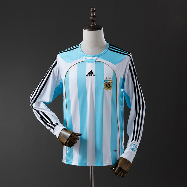 Retro Argentina 2006 Long Sleeve Home Jersey