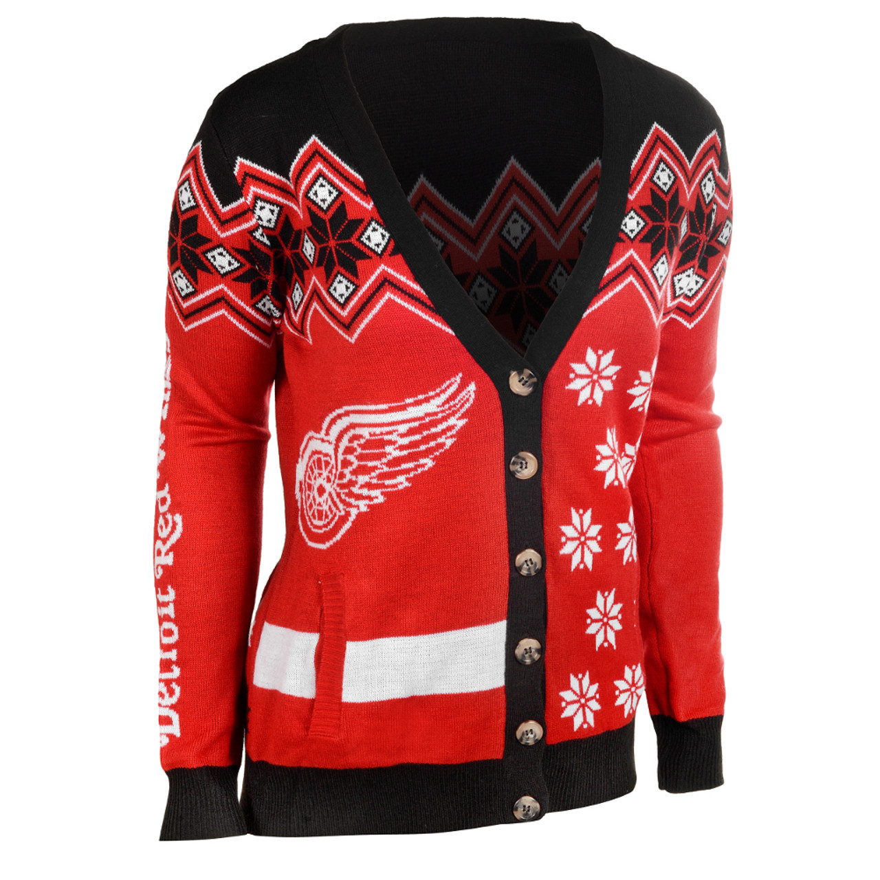 Women's Detroit Red Wings Klew Red Eyelash Ugly Sweater
