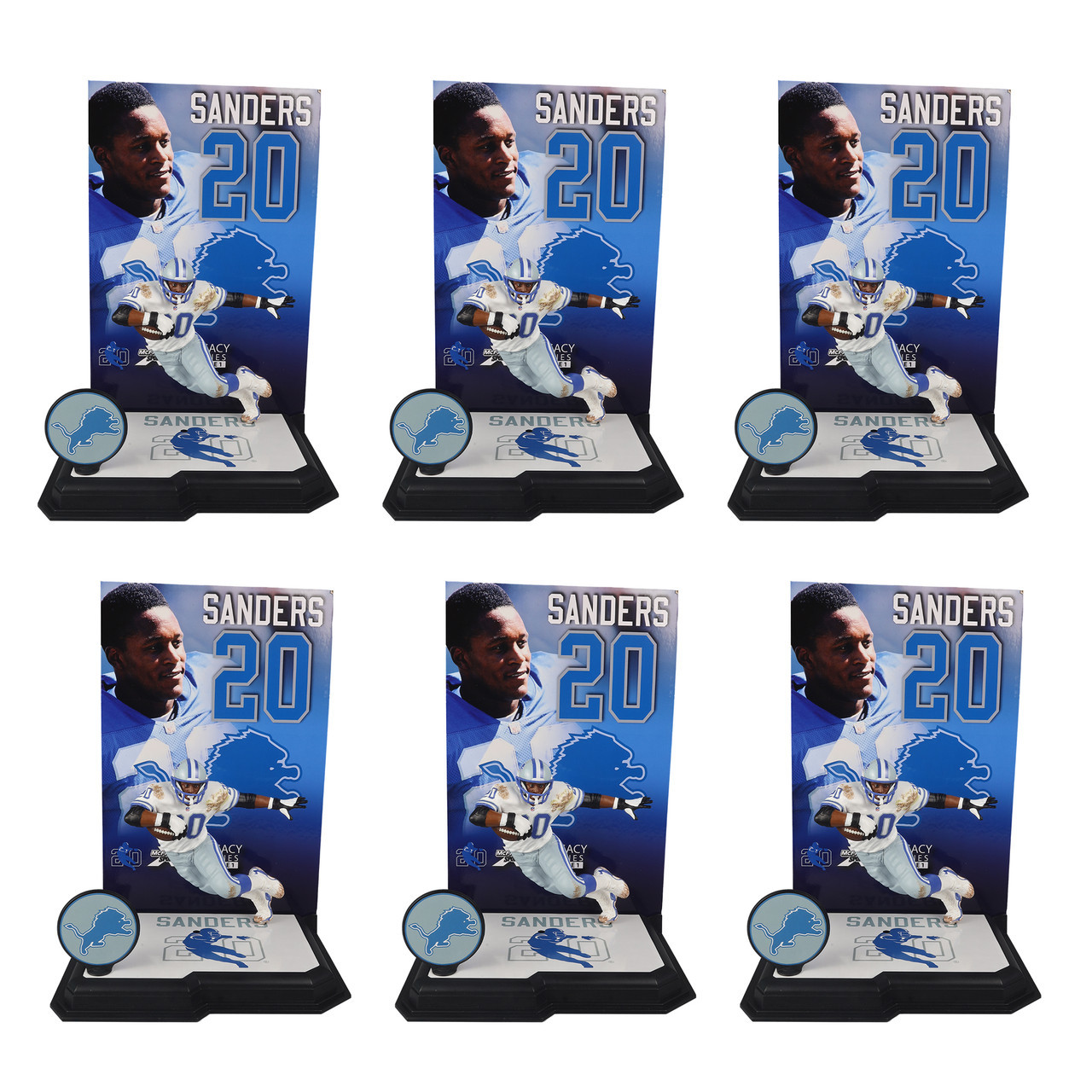 Barry Sanders (Detroit Lions) (White Jersey) NFL 7' Posed Figure  McFarlane's SportsPicks Factory Sealed Case (6) (PRE-ORDER Ships December)  - CLARKtoys