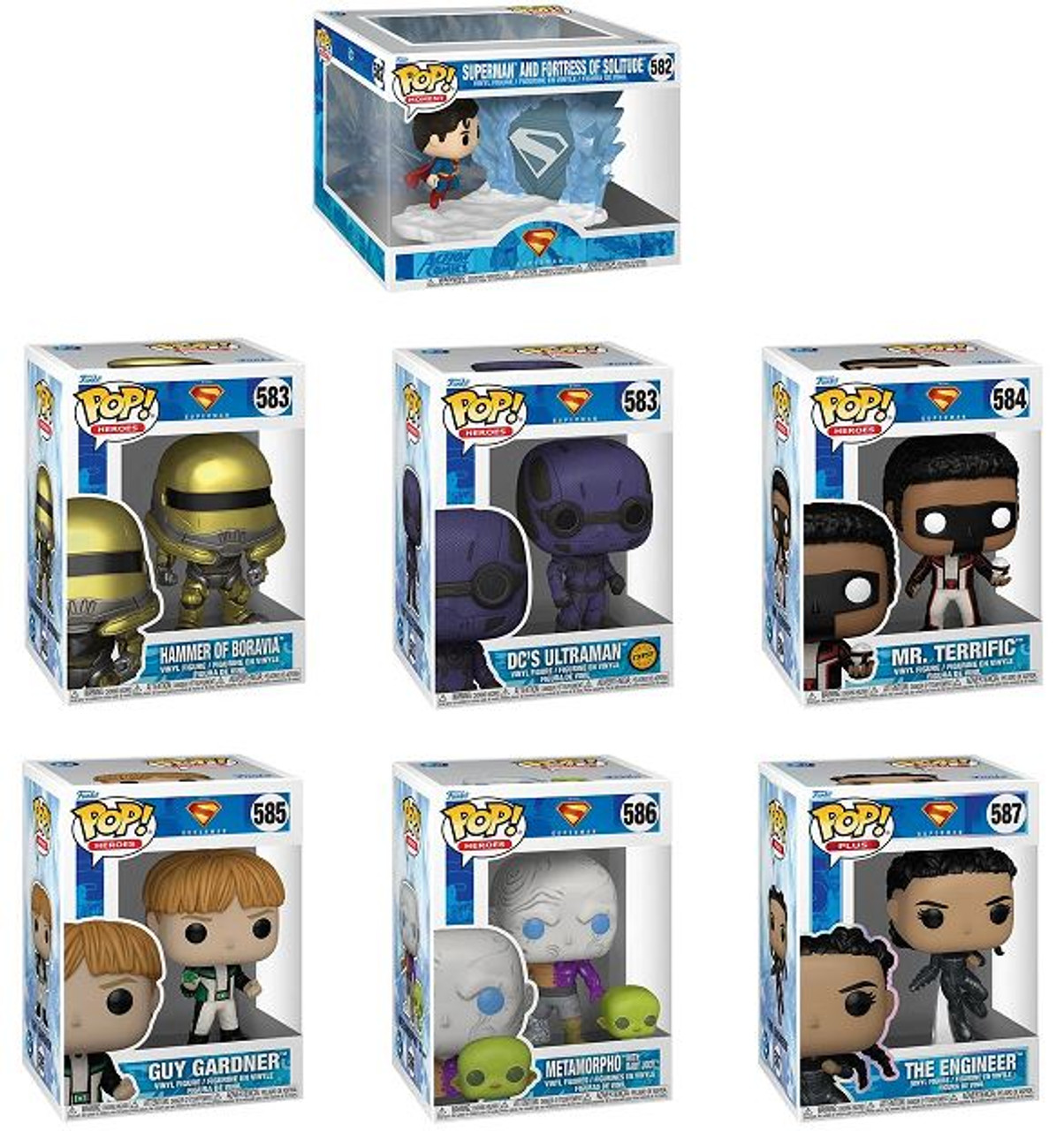 アメコミ funko pop Superman (2025 Movie) Funko Pop! Series 2 Complete Set (7) w