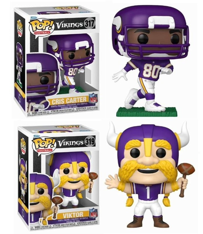 Cris Carter / Viktor Mascot (Vikings) NFL Funko Pop! Combo (2