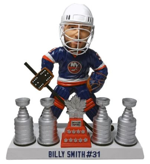 Billy Smith (New York Islanders) NHL 4X Champ/Conn Smythe MVP Trophy Bobblehead