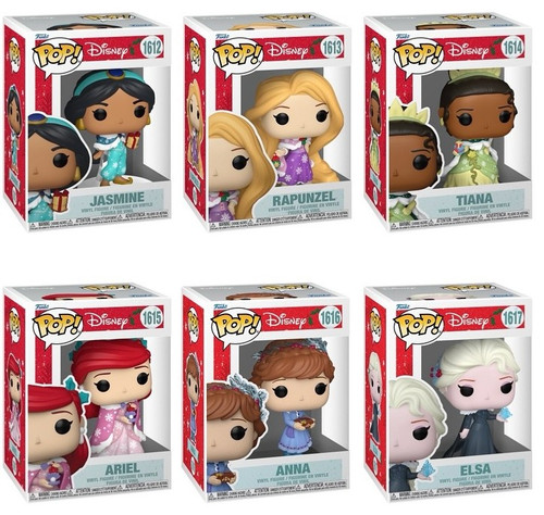 Disney Princess Holiday 2025 Funko Pop! Complete Set (6)