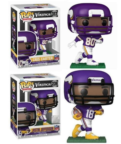 Justin Jefferson / Cris Carter (Vikings) NFL Funko Pop! Combo (2)