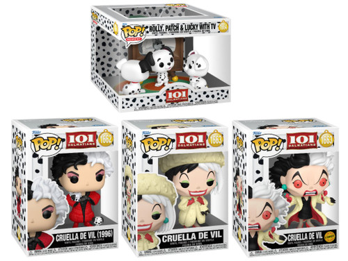 101 Dalmatians Disney Funko Pop! Complete Set (4) w/CHASE