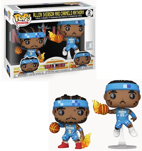 Allen Iverson & Carmelo Anthony (Denver Nuggets) 8-Bit NBA Jam Funko Pop! 2 Pack