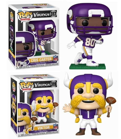 Cris Carter / Viktor Mascot (Vikings) NFL Funko Pop! Combo (2