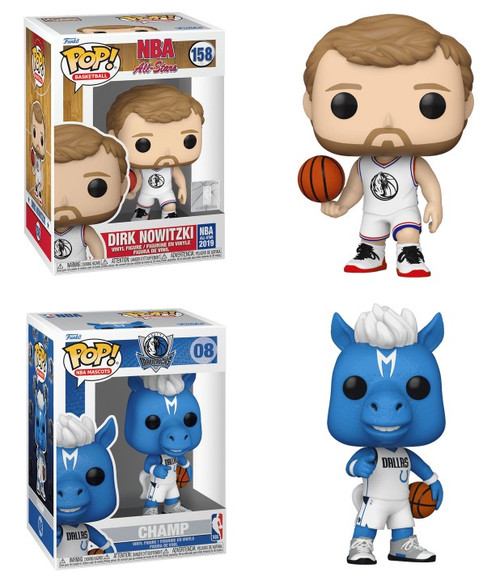 Dirk Nowitzki / Champ (Dallas Mavs) NBA Funko Combo (2)