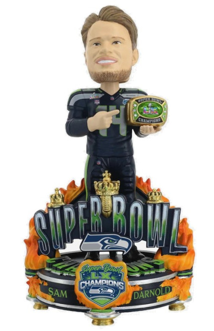 Sam Darnold (Seattle Seahawks) Super Bowl LX Celebration Bobblehead (PRE-ORDER Ships August)