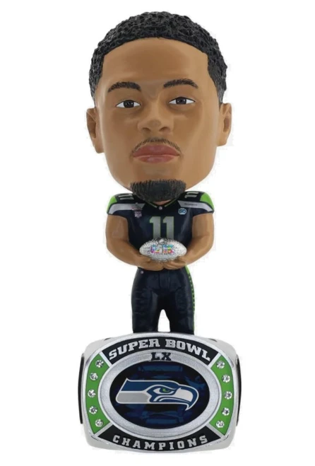 Jaxon Smith-Njigba (Seattle Seahawks) Super Bowl LX Ring Base BigHead Bobblehead