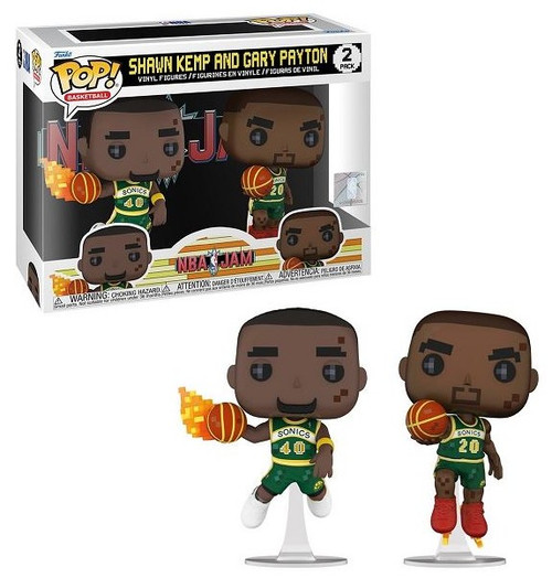 Shawn Kemp & Gary Payton (Seattle Supersonics) 8-Bit NBA Jam Funko Pop! 2 Pack (PRE-ORDER Ships August)