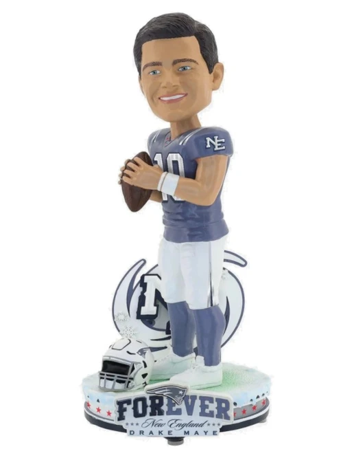 Drake Maye (New England Patriots) Rivalries Uniform NFL Bobblehead (PRE-ORDER Ships September)