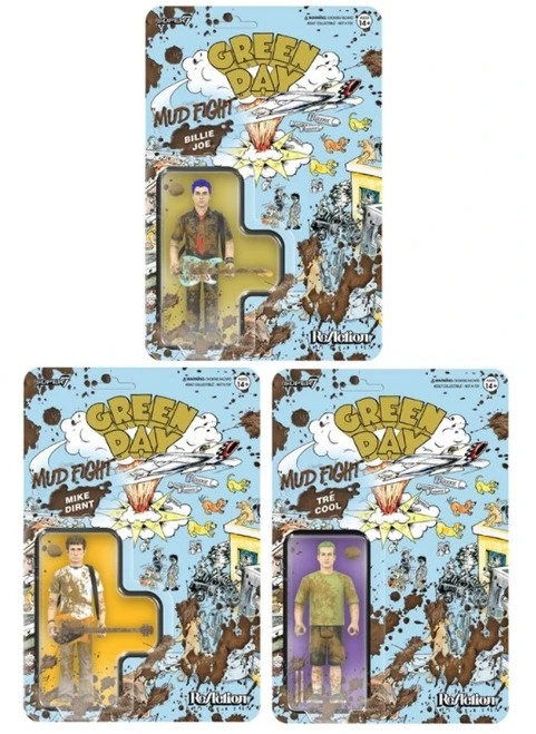 Green Day (Mud Fight) Super7 ReAction Figures Set (3) (PRE-ORDER Ships September)
