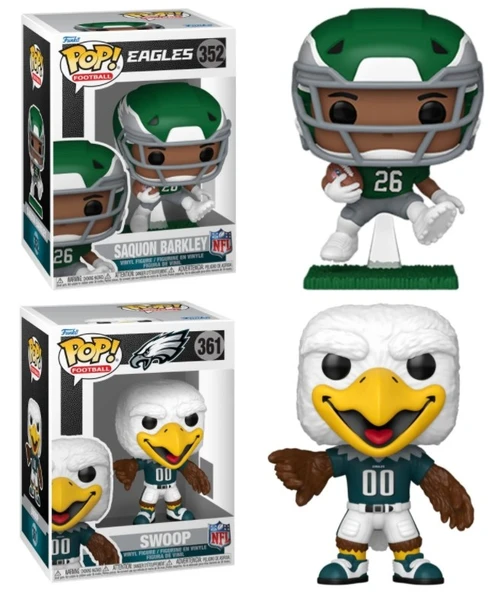 Saquon Barkley & Swoop (Philadelphia Eagles) NFL Funko Pop! Combo