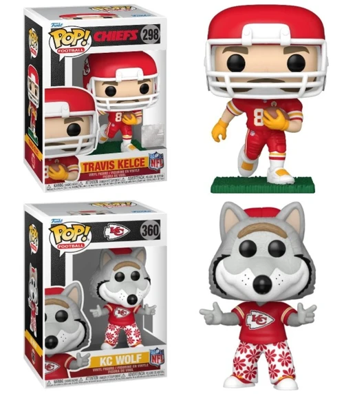 Travis Kelce & KC Wolf (Kansas City Chiefs) NFL Funko Pop! Combo