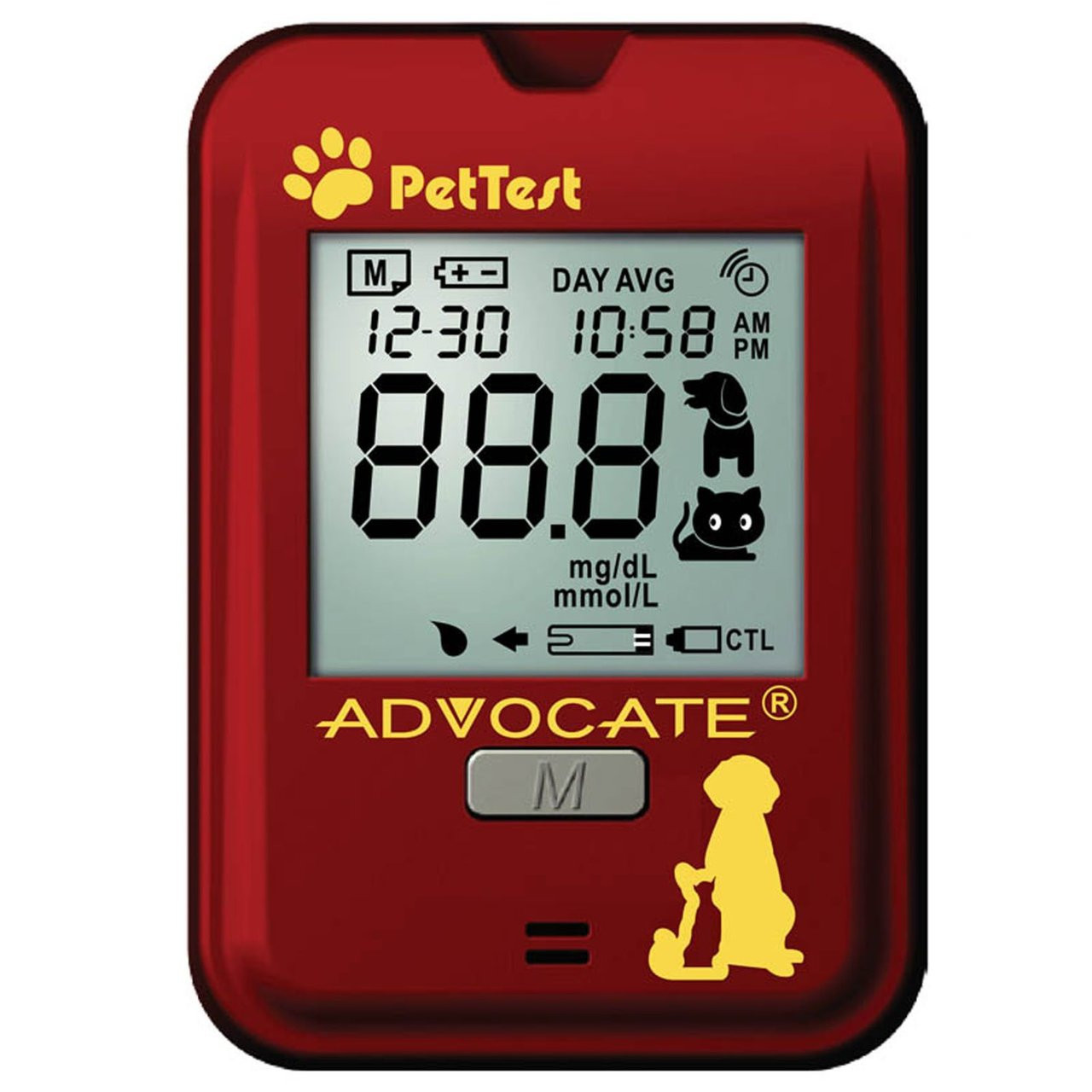 Advocate Pet Blood Glucose Meter Kit + 25 Test Strips – No Coding, FDA Compliant