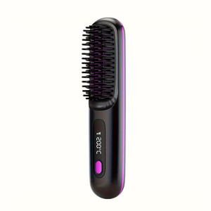 Portable Cordless Hair Straightener - USB Rechargeable, 3 Temperature Controls, Long-Lasting Shine, LED Display, Lightweight, Great for Travel, Comes with Comb And Clips