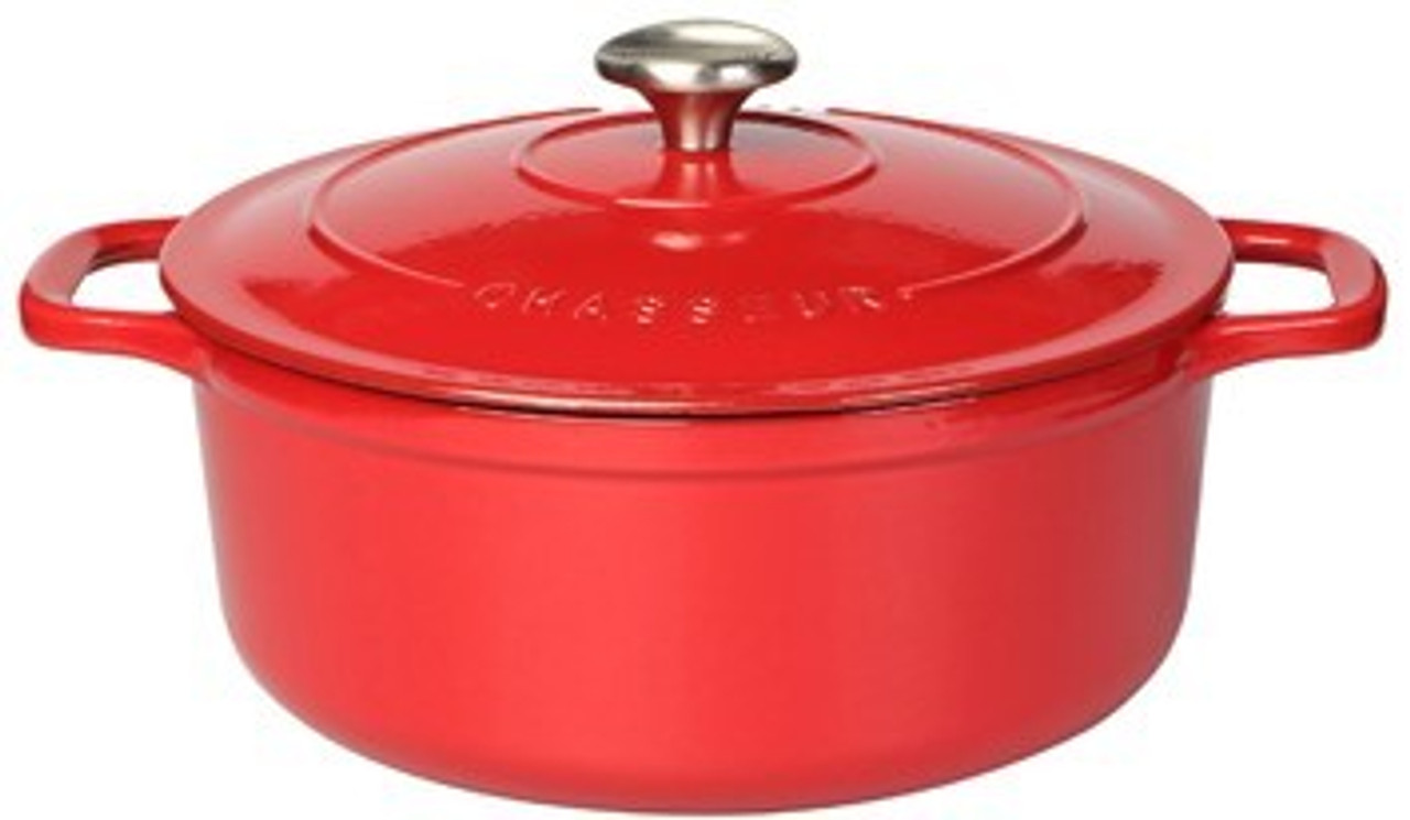 Chasseur 28cm Cast Iron Casserole Dish Lid 6.3L Chilli Red